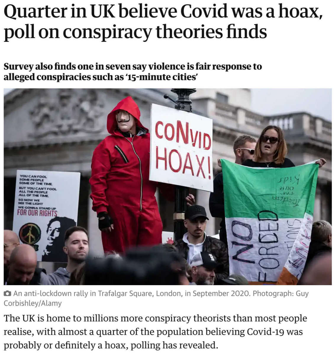 25 Percent Of People Thin Covid A Hoax