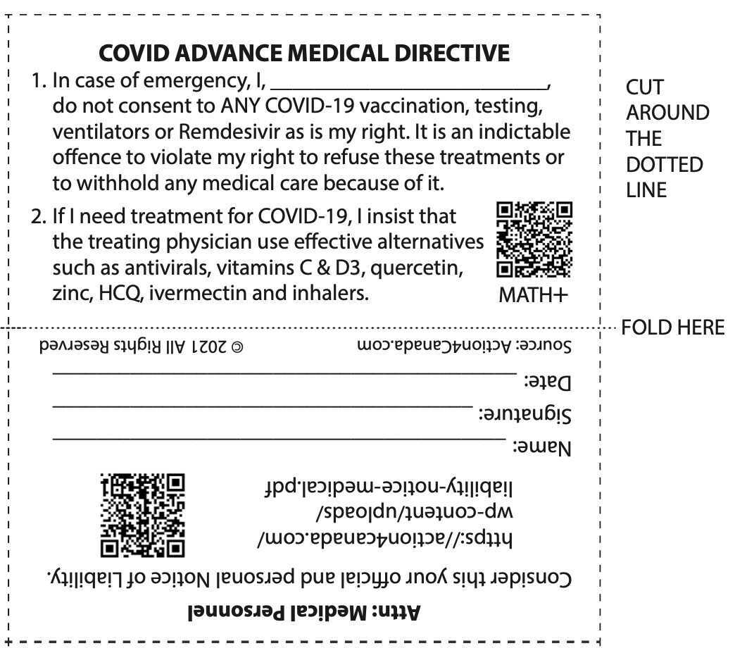Covid Advance Medical Directive