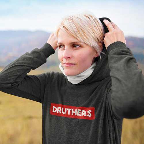 Druthers Truth Love Freedom Hoodie Black Front